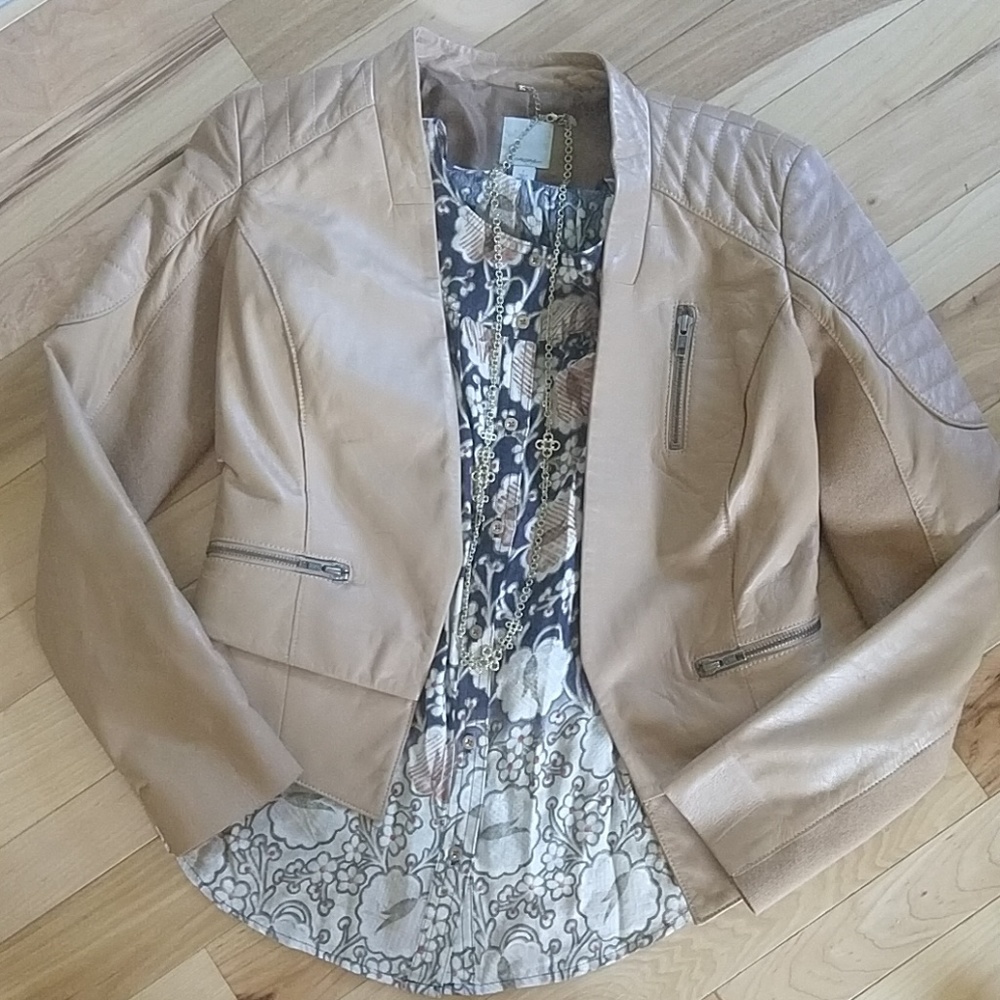 Halogen Camel Leather Jacket